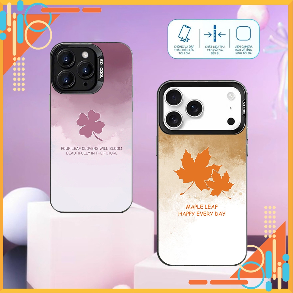 Ốp Lưng iPhone IMD cỏ 4 LÁ MAY MẮN, Chống Sốc, Bảo Vệ Camera dành cho iP 7/8/X/XSMAX/11/12/13/14/15/16/17/Pro/Max