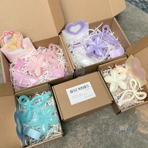 Set hộp quà KẸP TÓC theo tone màu xinh xắn - 2 Size 20x15x6cm và 15x10x5cm - Quà tặng các dịp lễ 8/3, Valentine, 20/10…