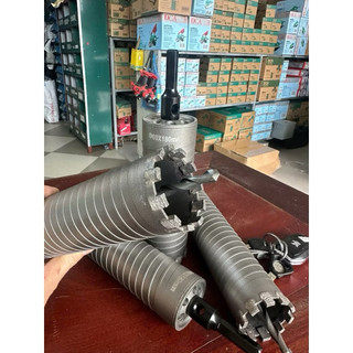 Mũi Khoan Rút Lõi Bê Tông  Phi 55, 60 Dài 155mm Chuôi Lục, Có Định Tâm, Mũi Rút Lõi Điều Hòa