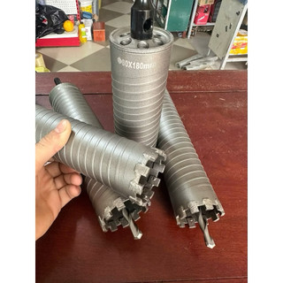 Mũi Khoan Rút Lõi Bê Tông  Phi 55, 60 Dài 155mm Chuôi Lục, Có Định Tâm, Mũi Rút Lõi Điều Hòa