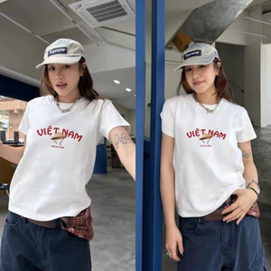 BOOMÁo thun cờ đỏ sao vàng chất cotton form rộng - Áo phông hè in logo nón lá in Độc Lập Tự Do Hạnh Phúc dành cho nam nữ