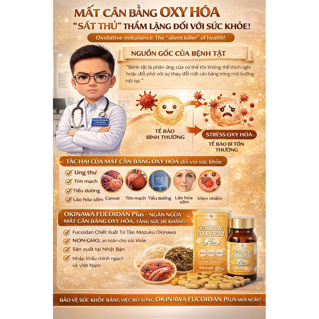 [FUCOIDAN NHẬT BẢN] Viên Uống Okinawa Fucoidan Plus 60 viên Nhật Bản - Hồ Trợ Tăng Cường Sức Khỏe
