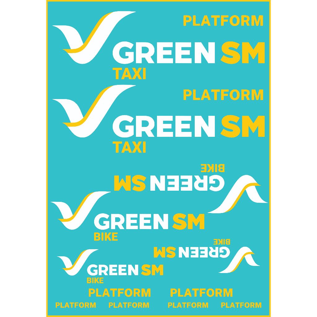 Tem Logo Green SM, Mẫu mới của Xanh SM, dán Ôtô, Xe máy, Mũ Bảo Hiểm