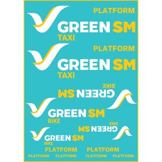 Tem Logo Grenn SM, Mẫu mới của Xanh SM, dán Ôtô, Xe máy, Mũ Bảo Hiểm