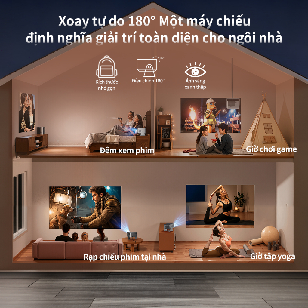 Magcubic Máy Chiếu Thông Minh HY350GT 4K 900 ANSI Google TV OS Chính Thức Netflix Độ Phân Giải Gốc 1080P Tự Động Lấy Nét | BigBuy360 - bigbuy360.vn