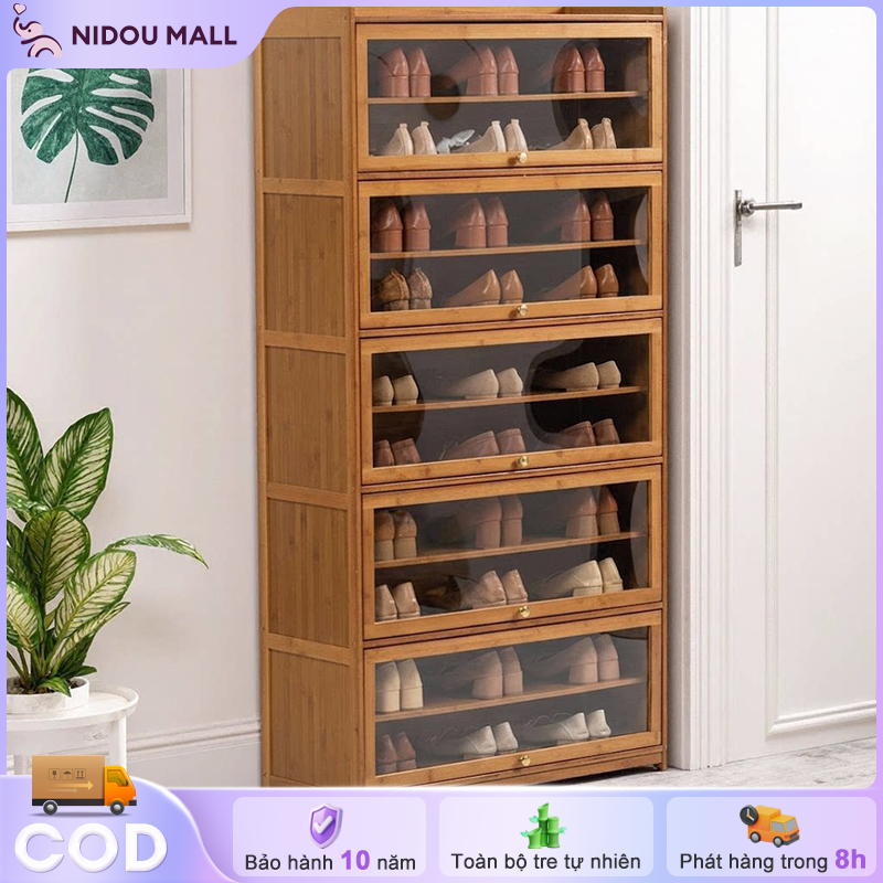 Tủ Giày 6 Ngăn Bằng Acrylic Dung Lượng Lớn Đựng Được Nhiều Giày Cho Cặp Đôi Hoặc Nhóm Bạn Ở Chung
