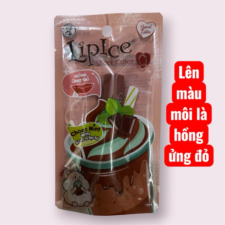 Son dưỡng môi lipice socola bạc hà 2,4g son với sắc hồng ửng đỏ dưỡng môi mềm mượt