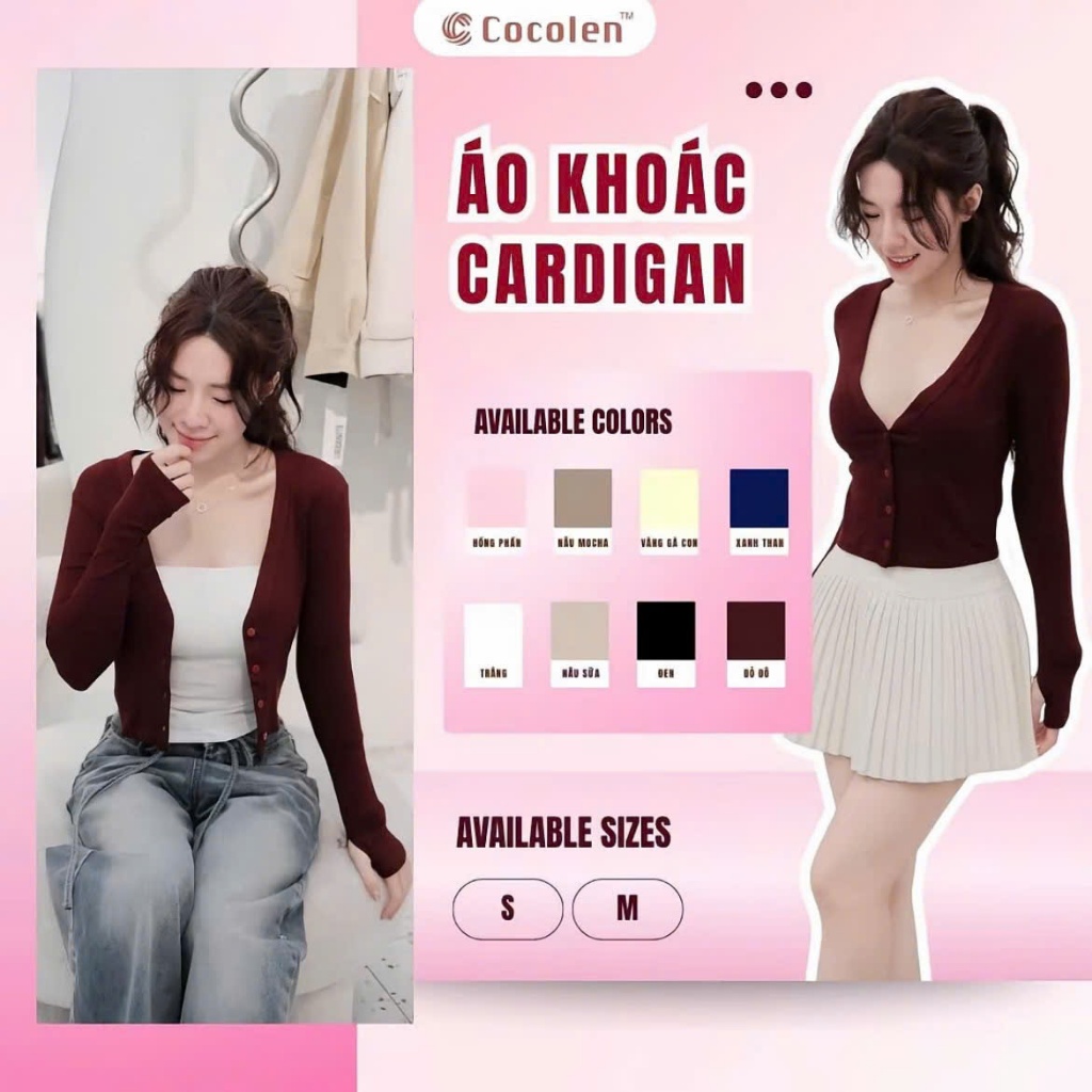 Áo Khoác Nhẹ Cardigan COCOLEN - Chất Liệu Rib Hàn Dệt Mịn A019