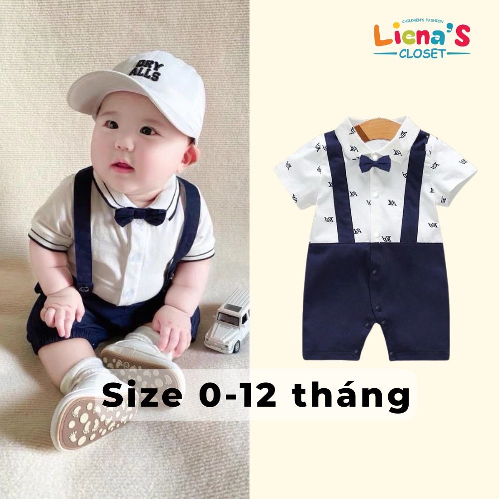 Body Công Tử Cộc Tay Cotton Mềm Mịn, Thoáng Mát Body Cho Bé Trai Dễ Thương Từ 0 Đến 12 Tháng