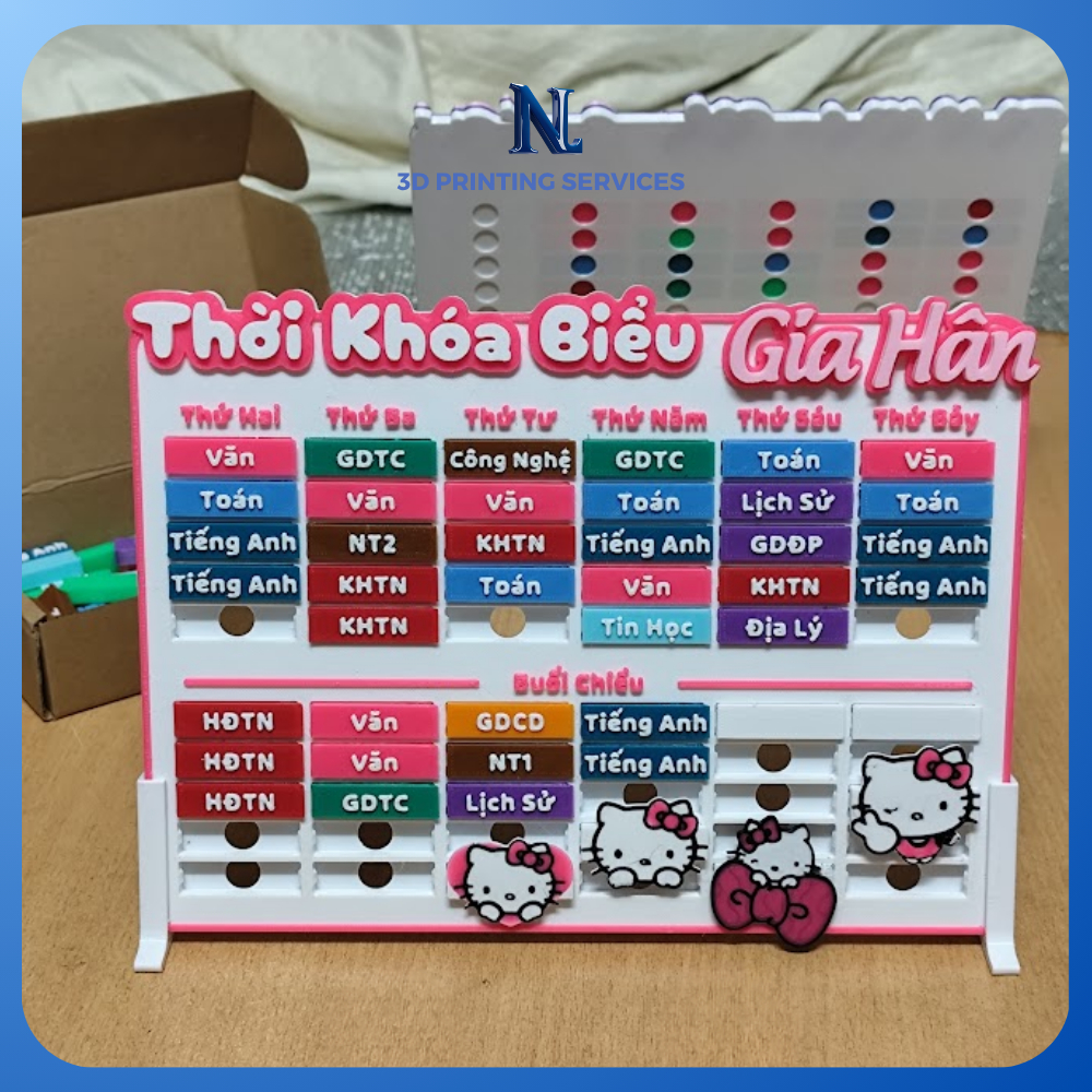 Thời Khóa Biểu Thay Đổi Môn Học Linh Hoạt - In 3D Tên & Môn Học Theo Yêu Cầu | NL3D
