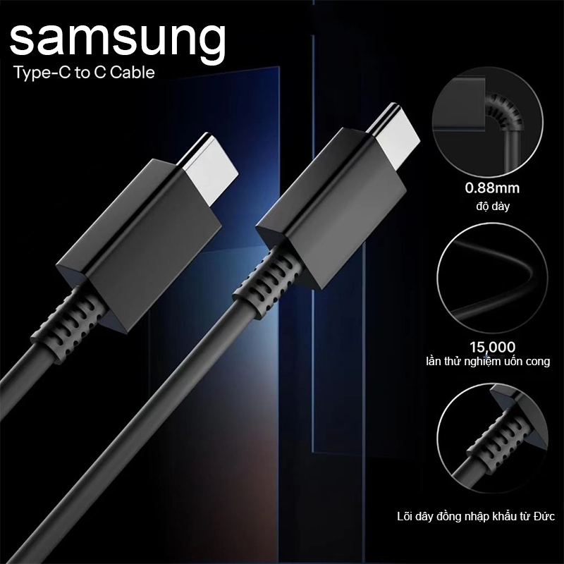 COD【Bảo hành một năm】Samsung 45W PD Type C Bộ sạc nhanh Phích cắm siêu nhanh cho Có sẵn cho toàn bộ series