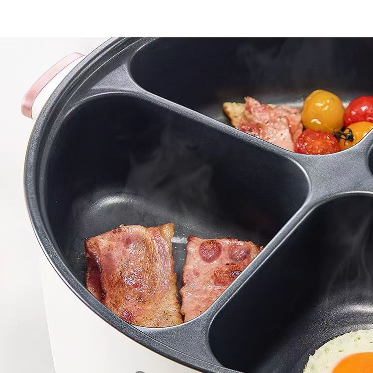Nồi Lẩu Điện 4 Ngăn 6L 2000W 2 Núm Nhiệt Độc Lập Không Lẫn Vị Cho Gia Đình 4-8 Người