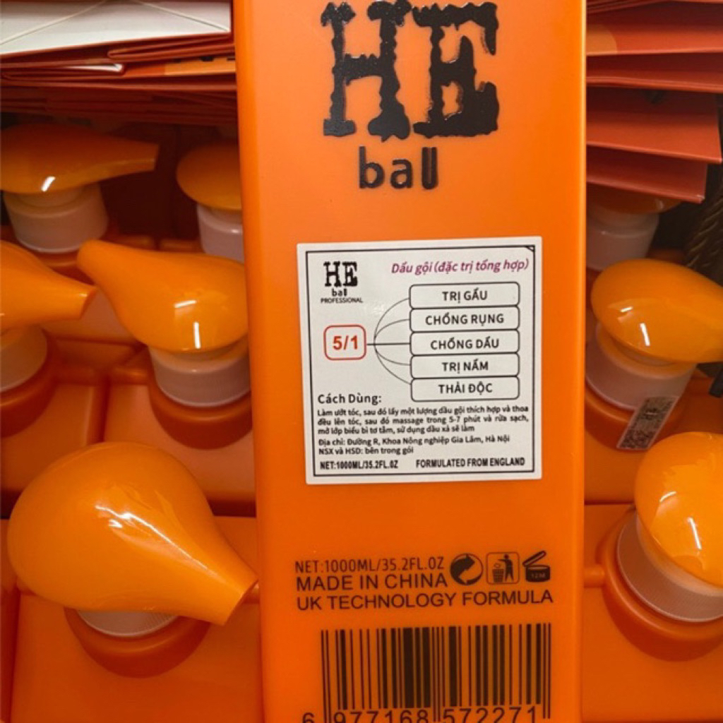 ( HE CAM ) - DẦU GỘI HEBAU 1000ML CAM PHỤC HỒI GIẢM NẤM - DẦU XẢ HEBAU GIẢM GẦU GIẢM DẦU HÀNG CHÍNH HÃNG