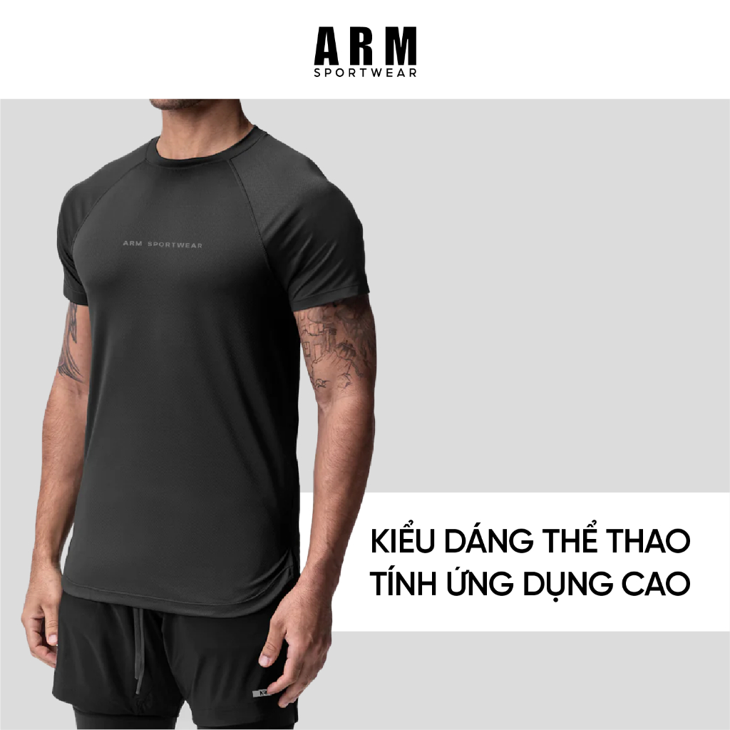 Áo Thun Thể Thao Nam ARM Ultra Slim Fit Thun Cao Cấp Co Giãn 4 Chiều Thoáng Khí Hỗ Trợ Tập Gym, Chạy Bộ