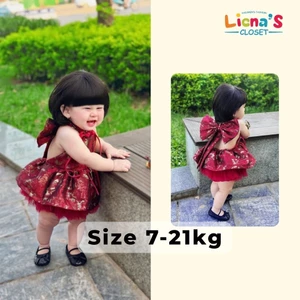 Váy Bé Gái 2 Dây Nơ Lưng Dáng Xòe Dễ Thương Nhà Liena's Closet