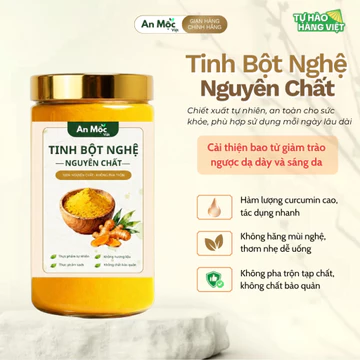 Tinh Bột Nghệ Nguyên Chất 500g - Hỗ Trợ Dạ Dày, Tiêu Hóa, Đẹp Da - Dễ uống không hăng không đắng - Thơm nhẹ mùi nghệ