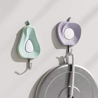 2 móc dán tường chịu lực 3kg,vỉ 2 móc dán tường hình quả táo
