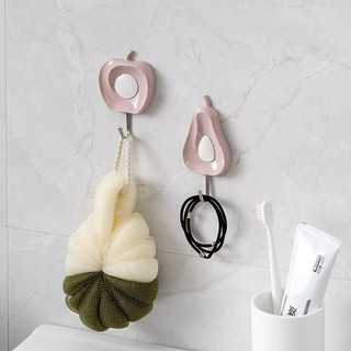 2 móc dán tường chịu lực 3kg,vỉ 2 móc dán tường hình quả táo