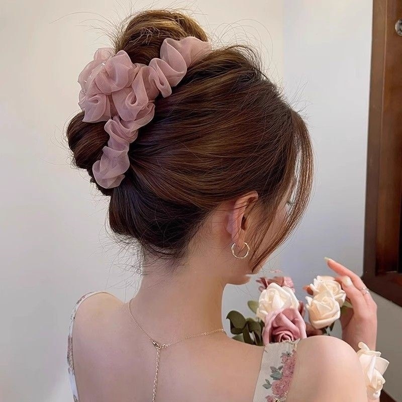 Kẹp tóc nữ càng cua bọc voan – Kẹp tóc búi phong cách Hàn Quốc, giữ tóc chắc, dịu dàng