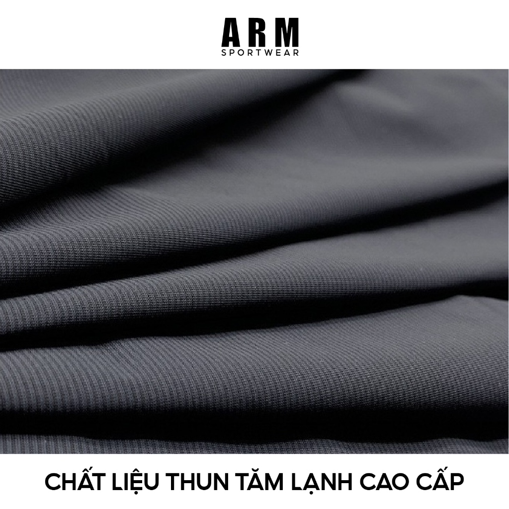 Áo Thun Nam Ngắn Tay Cổ Tròn ARM Chất Thun Gân Tăm Co Giãn, Áo Thể Thao Nam Form Ôm Body tập gym