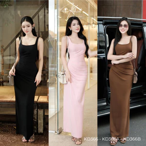 Đầm dài maxi ôm body Khiết tone nâu đất trầm phong cách hiện đại sang chảnh KD366 KD366A KD366B