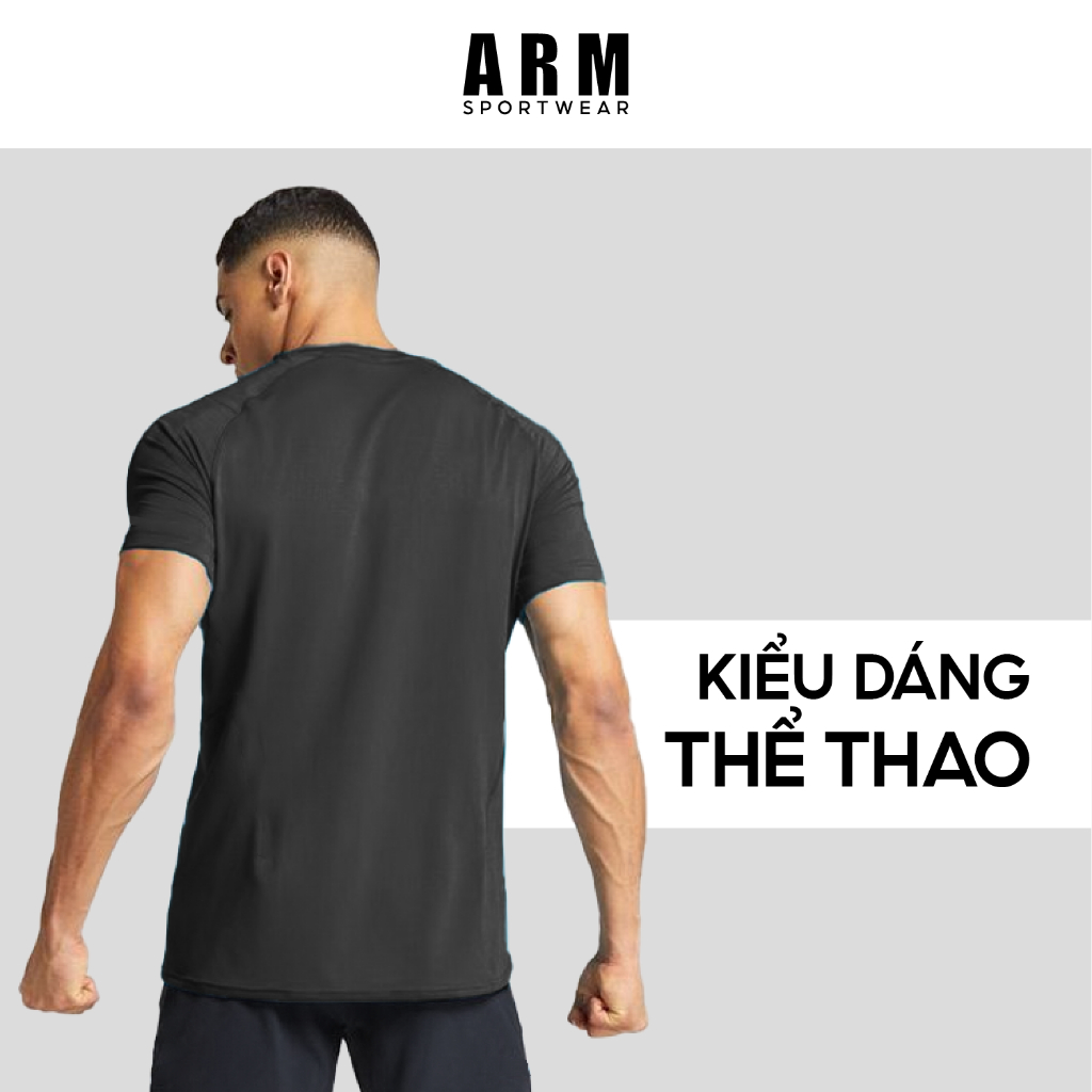 Áo Thun Tập Gym Nam ARM Trainning Fitted, Áo Thể Thao Nam Chất Liệu Co Giãn, Vận Động Thoáng Mát