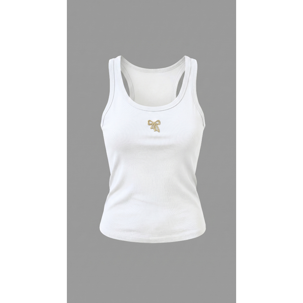 Áo Ba Lỗ Thêu Nơ Z01 Cao Cấp - Áo Thun Zip 2 Dây Bản To Basic Tôn Dáng Phong Cách Hàn 3 Màu Nổi Bật Minh ngọc sport