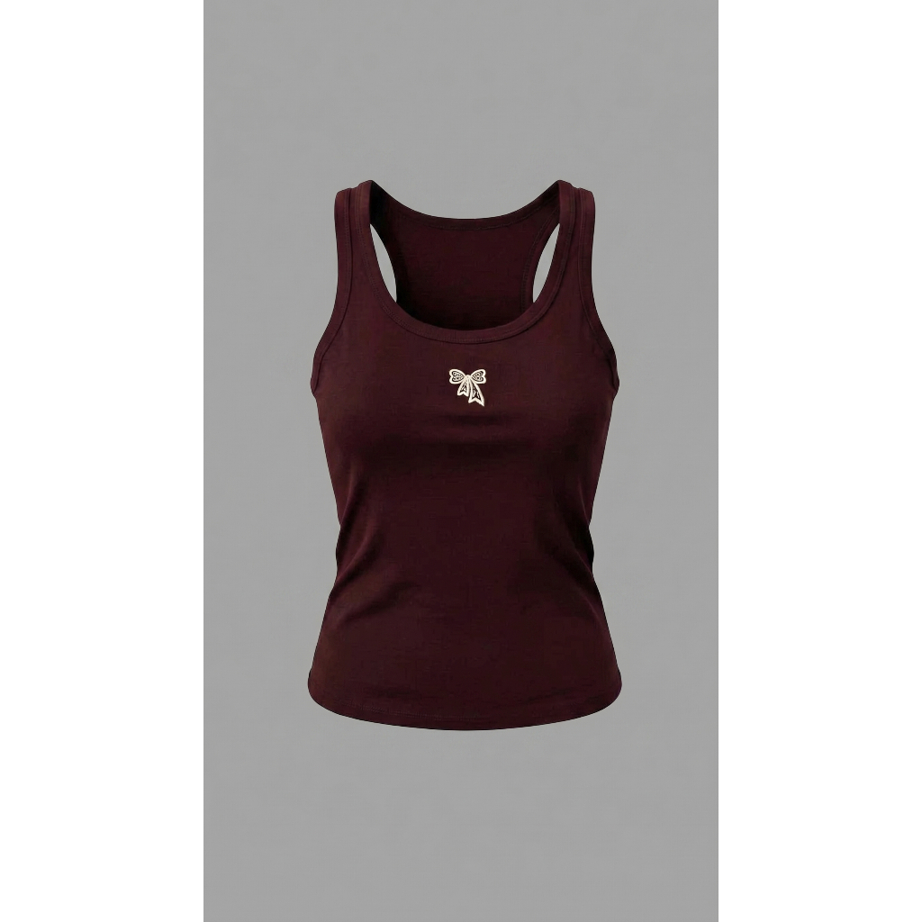 Áo Ba Lỗ Thêu Nơ Z01 Cao Cấp - Áo Thun Zip 2 Dây Bản To Basic Tôn Dáng Phong Cách Hàn 3 Màu Nổi Bật Minh ngọc sport