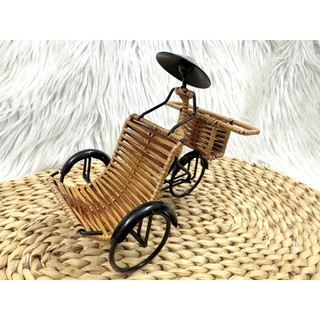 Xích Lô Gỗ Mây Khung Sắt Việt Nam ( Mô Hình  )