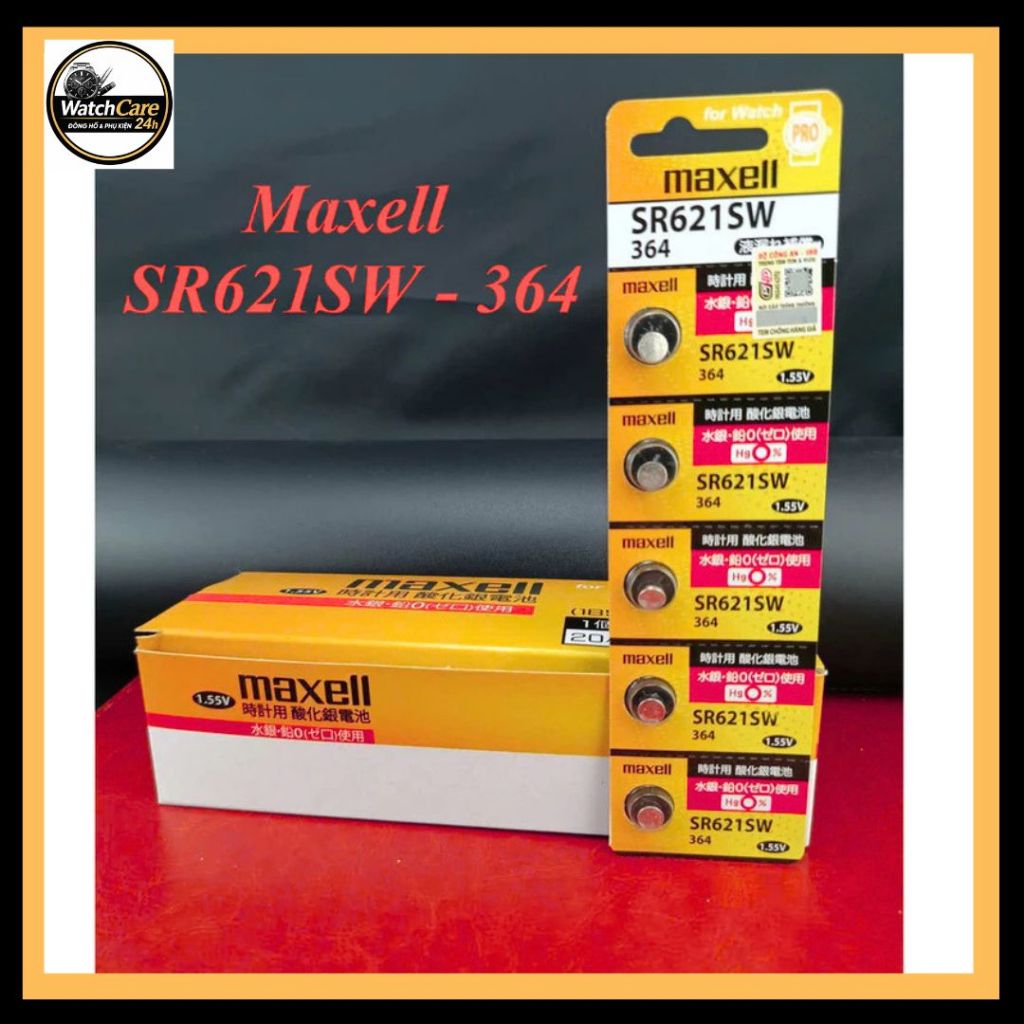 Pin Đồng Hồ Maxell SR621 364 SR621SW 1.55V Chính Hãng – Dùng Cho Đồng Hồ, Máy Đo