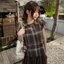 Áo babydoll kẻ sọc nâu Choco Top ୨୧ by Vintagevibes.
