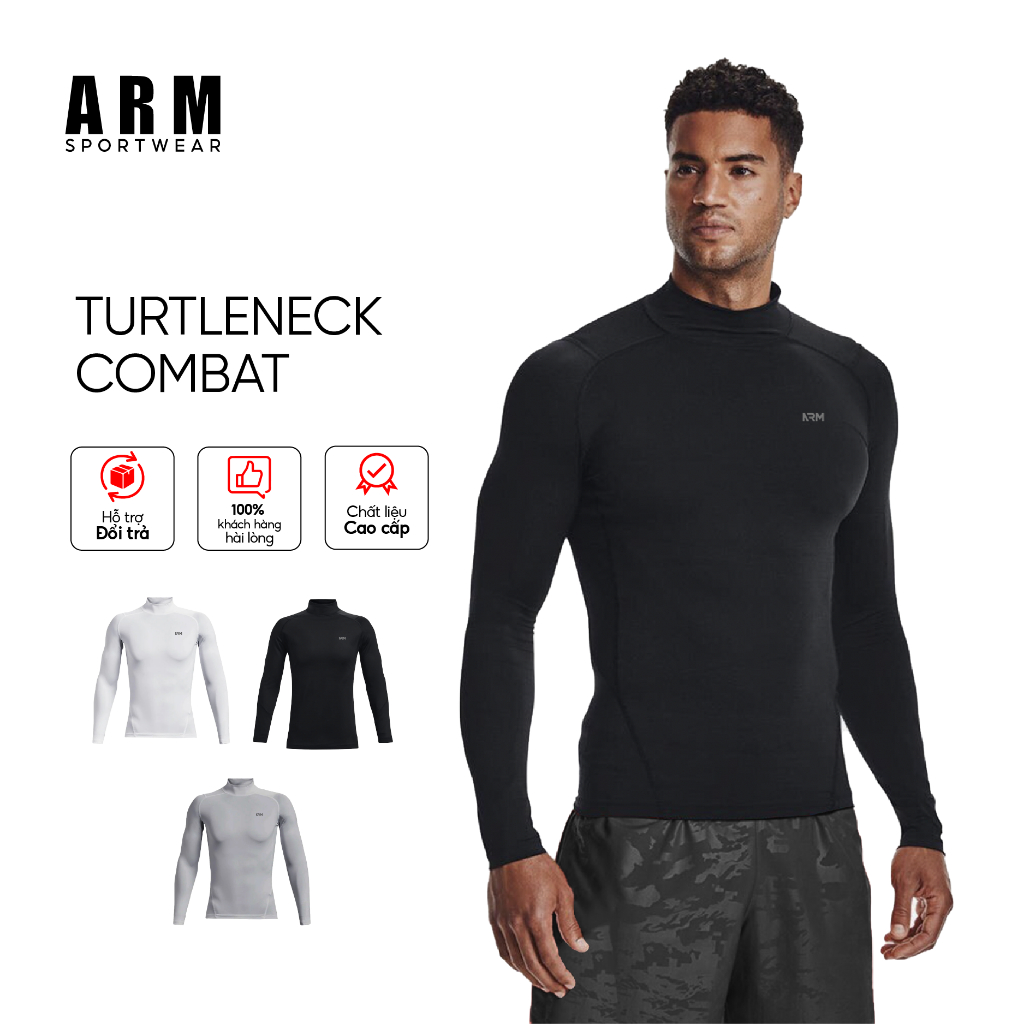 Áo Giữ Nhiệt Nam Dài Tay ARM Modal Ultra Cổ 3 Phân, Áo Thể Thao Dài Tay co giãn, mềm mịn, giữ nhiệt cực tốt
