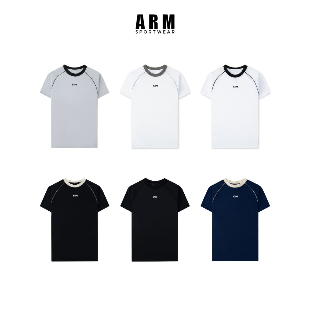 Áo Tập Gym Nam ARM BodyFit Phối Viền,  Áo Thể Thao Nam Chất Liệu Co Giãn, Vận Động Thoáng Mát