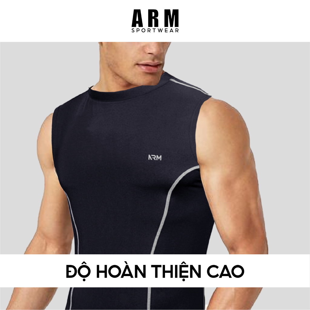 Áo Tank Top Thể Thao Nam ARM Gym Training, Áo Ba Lỗ ôm body tập gym, chạy bộ thoáng khí, vận động thoải mái