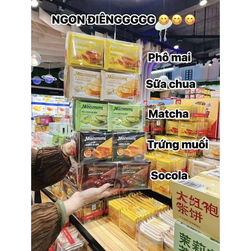 500g Bánh Xốp Macimimi 5 vị ít ngọt, giòn tan siêu ngon