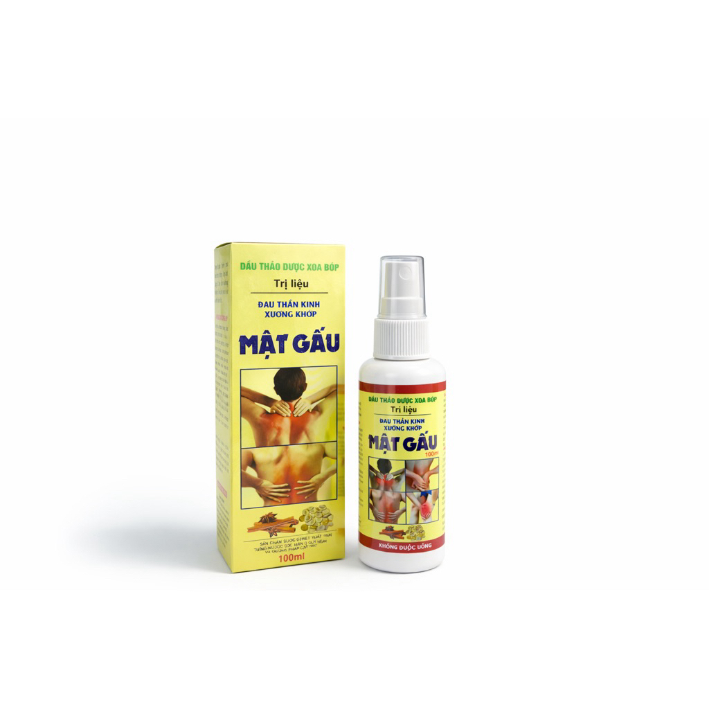 Dầu Thảo Dược Xoa Bóp Mật Gấu trị liệu đau thần kinh xương khớp, đau lưng, trật gân, tụ máu-Hộp 100ml