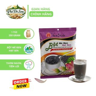 Bột Mè Đen Hạt Sen có đường (350gr/gói) Bích Chi - Thùng 10 Gói