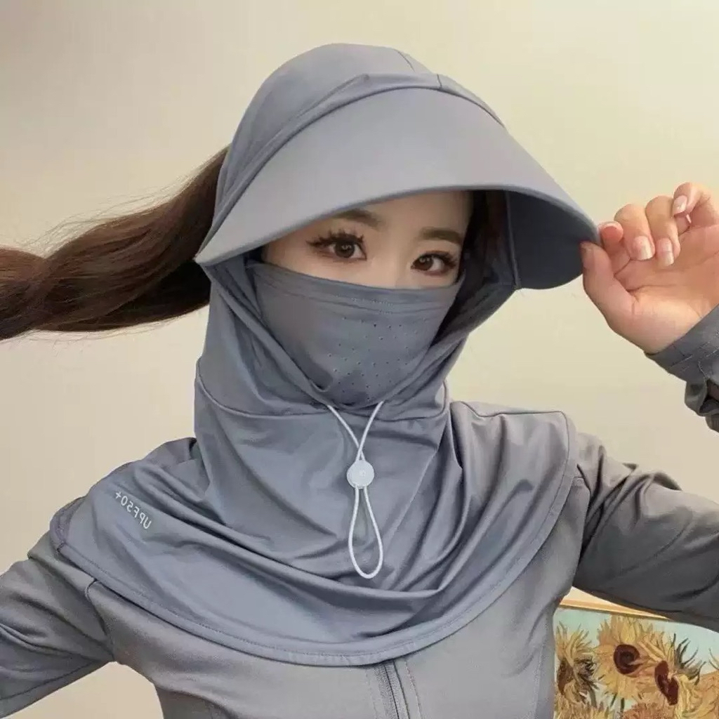 Mũ chống nắng bằng lụa, bảo vệ cổ, tiện lợi cho mùa hè và khi lái xe đạp
