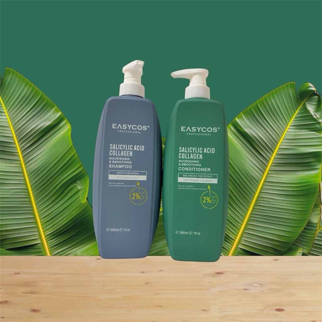 Combo Dầu Gội Xả Collagen EASYCOS 800ML Sạch Gàu Nấm, Kiềm Dầu, Dưỡng Ẩm và Phục Hồi Tóc Hư Tổn