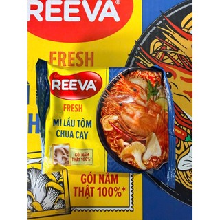 Thùng 30 Gói Mì Reeva hương Vị Lẩu Tôm Chua Cay 75 Gram