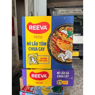 Thùng 30 Gói Mì Reeva hương Vị Lẩu Tôm Chua Cay 75 Gram
