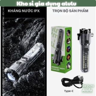 Đèn Pin F35 Siêu Sáng LED - 6 Chế Độ, Còi Cảnh Báo, Dụng Cụ An Toàn & Sạc Điện Thoại, Chống Nước