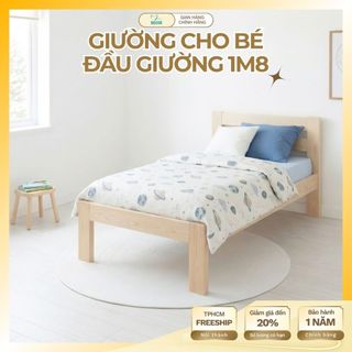 Giường Trẻ Em 1m8 có tựa Đầu Giường, Giường Lắp Ráp Gỗ Thông Chắc Chắn, Sử Dụng Lâu Dài khi Bé Lớn