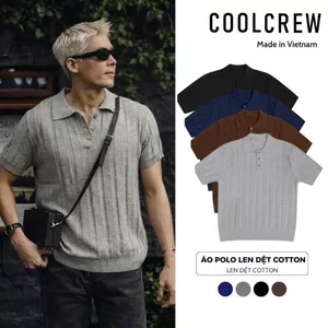 Áo Polo Ngắn Tay Len Dệt Kim Cotton 𝐂𝐎𝐎𝐋𝐂𝐑𝐄𝐖 Form Regular Fit Phong Cách Trẻ Trung Hàn Quốc ALC01 ALN058