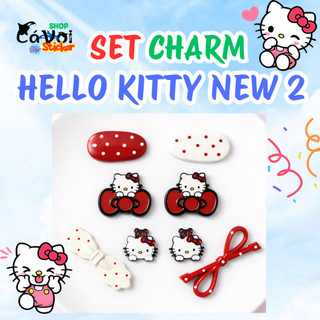 Set 8 charm Hello Kitty new 2 gắn dép siêu đáng yêu cute ngộ nghĩnh. có bán lẻ Set