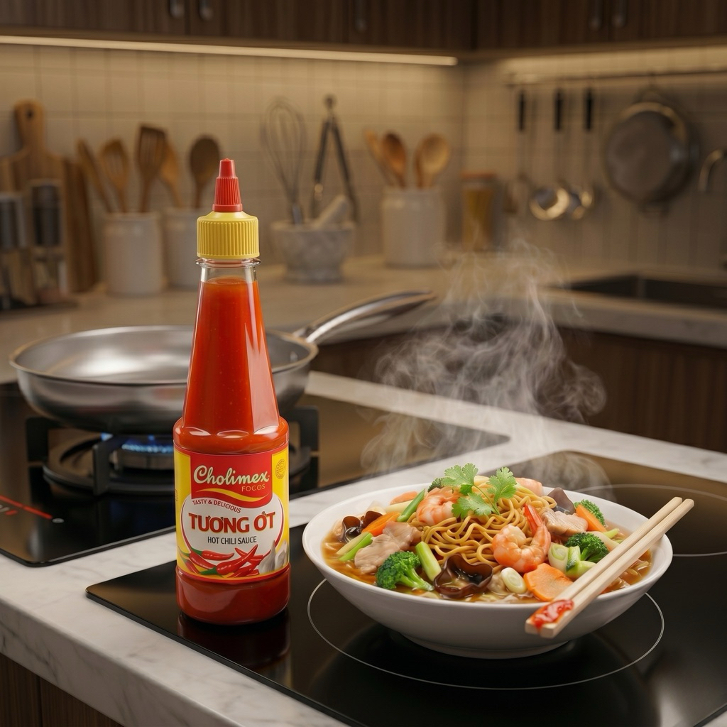 Tương ớt Cholimex chính hãng chai pet 270g - Ớt tươi, tỏi tươi nguyên chất