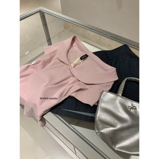 𝐏𝐡𝐢𝐞𝐧 𝐖𝐆𝐖𝐄 | (Sẵn) w9226 Áo Thun Kiểu Cổ Tròn Tay Hến Form Ôm Ngắn