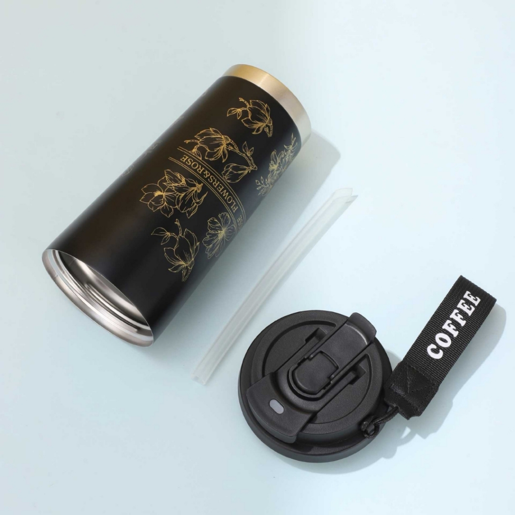 Ly Giữ Nhiệt Coffee Cup Inox 316 500ml, TIDY SHOP Cốc Giữ Nhiệt Có Quai Xách, Bình Giữ Nhiệt Cà Phê Nắp Kín Tiện Lợi