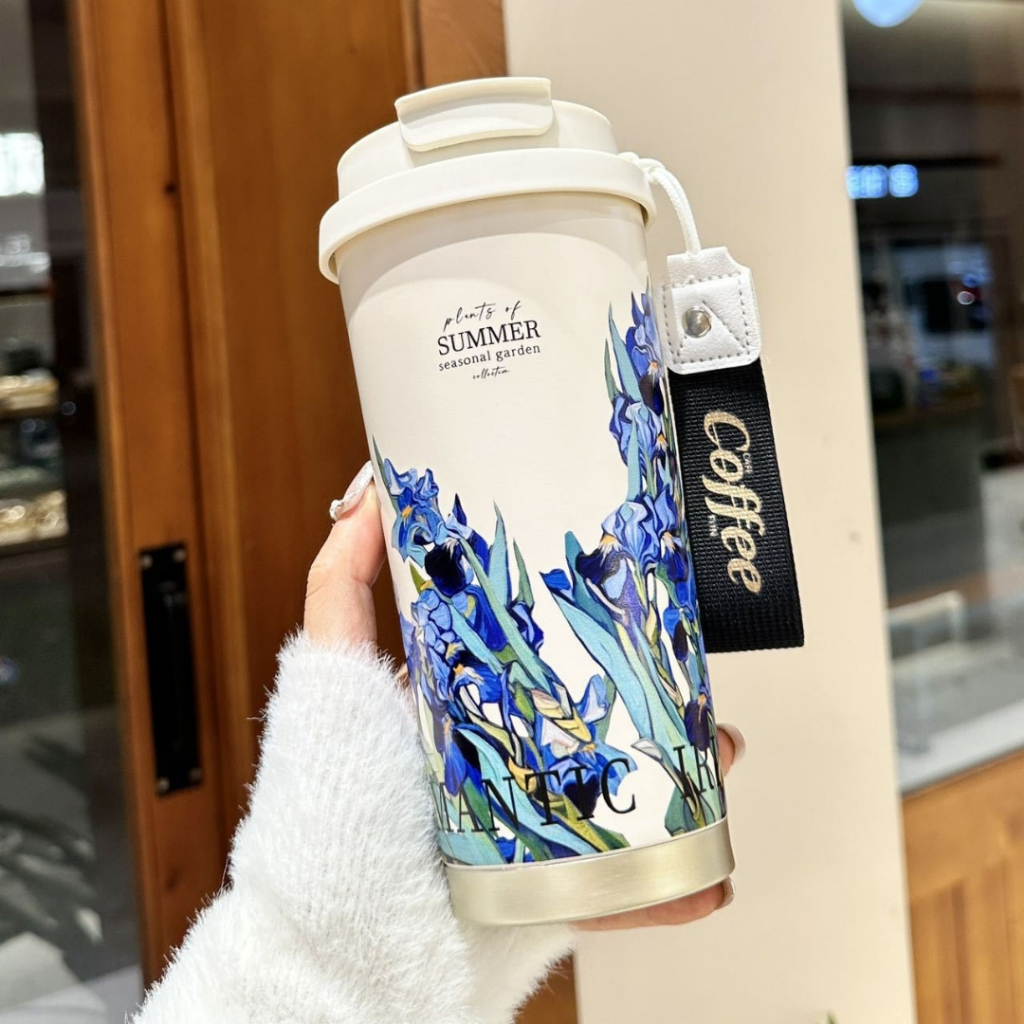 Ly Giữ Nhiệt Coffee Cup Inox 316 500ml, TIDY SHOP Cốc Giữ Nhiệt Có Quai Xách, Bình Giữ Nhiệt Cà Phê Nắp Kín Tiện Lợi