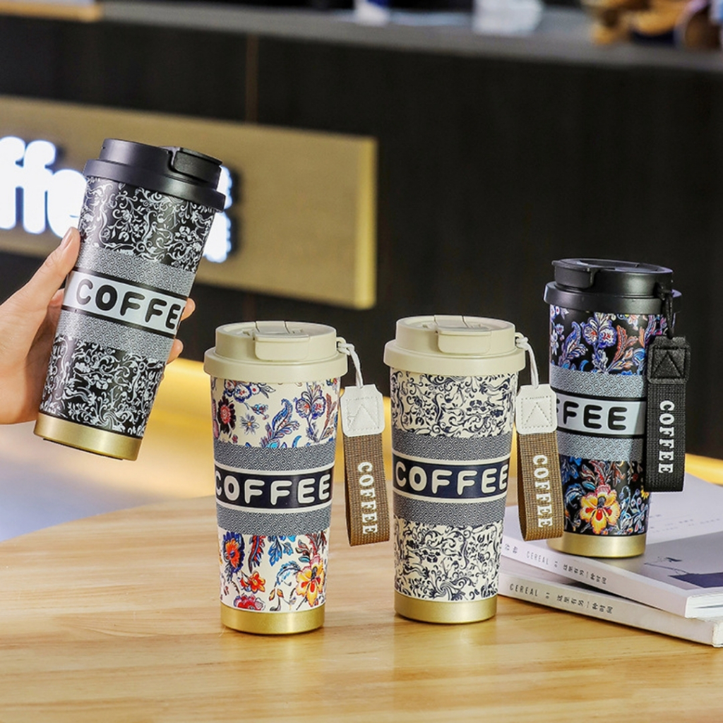 Ly Giữ Nhiệt Coffee Cup Inox 316 500ml, TIDY SHOP Cốc Giữ Nhiệt Có Quai Xách, Bình Giữ Nhiệt Cà Phê Nắp Kín Tiện Lợi